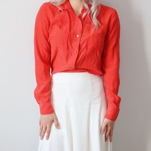 Strawberry Red Juicy Couture Polka Dot Blouse